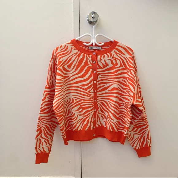 zara zebra printed cardigan - Picture 2 of 6